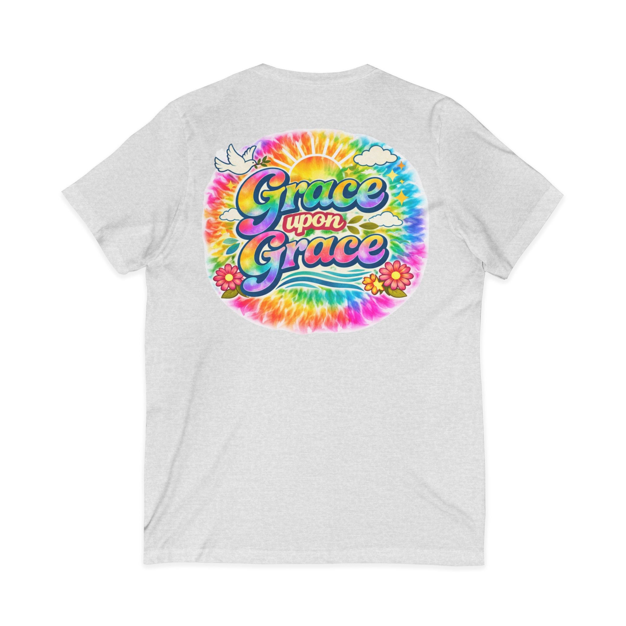 Grace Upon Grace tie dye graphic tee | V-neck T-Shirt
