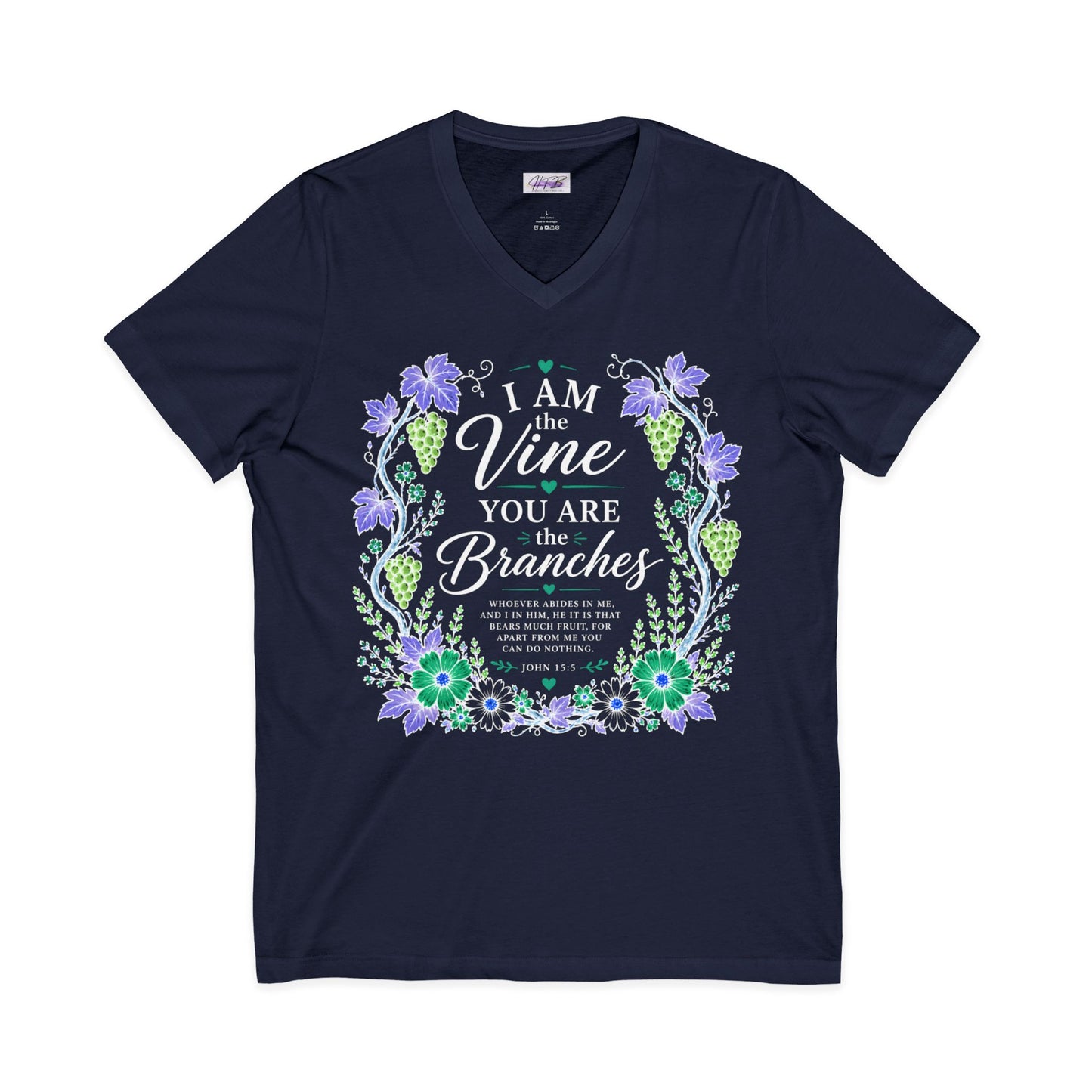 I Am the Vine You Are the Branches T-Shirt | Floral Vine Scripture Tee