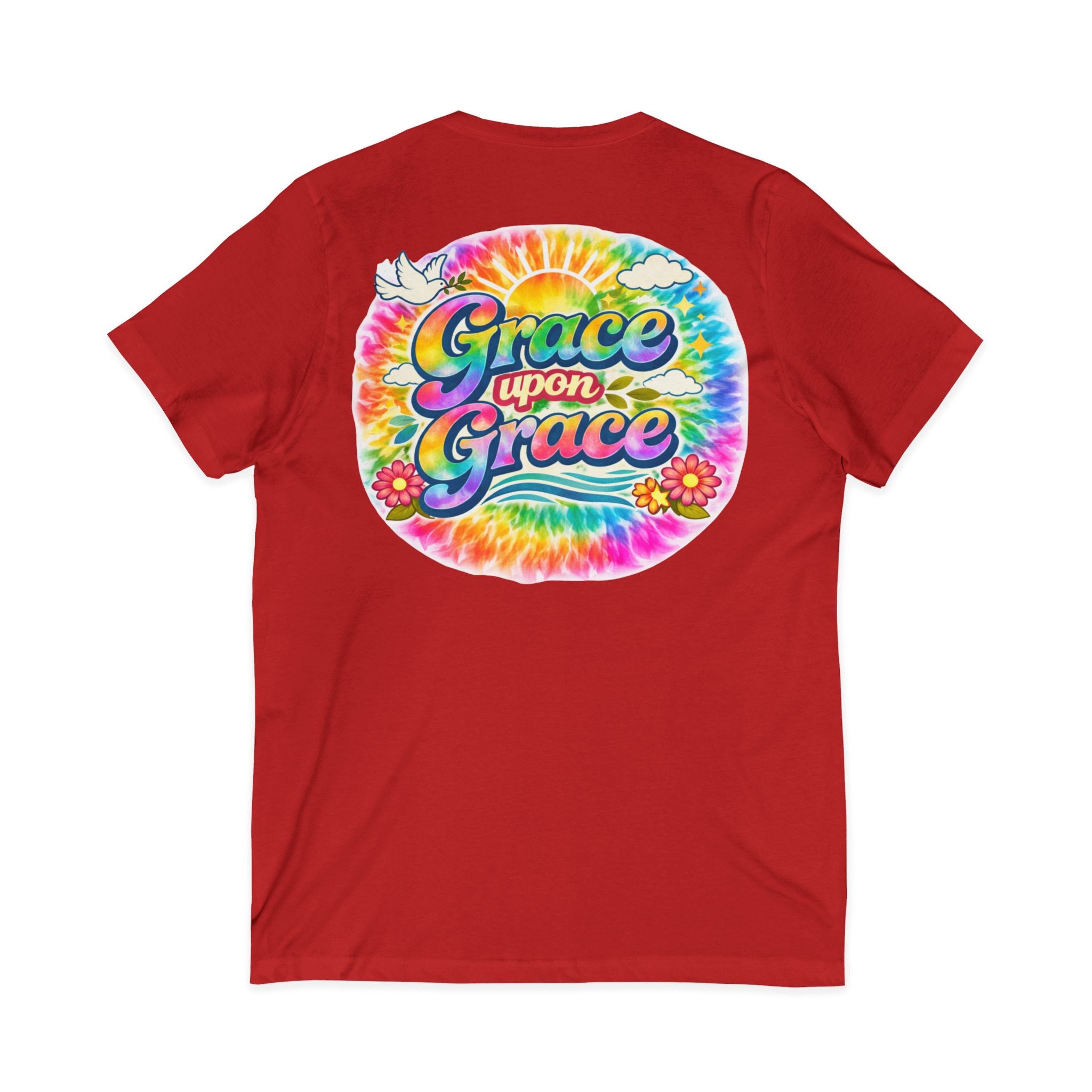 Grace Upon Grace tie dye graphic tee | V-neck T-Shirt