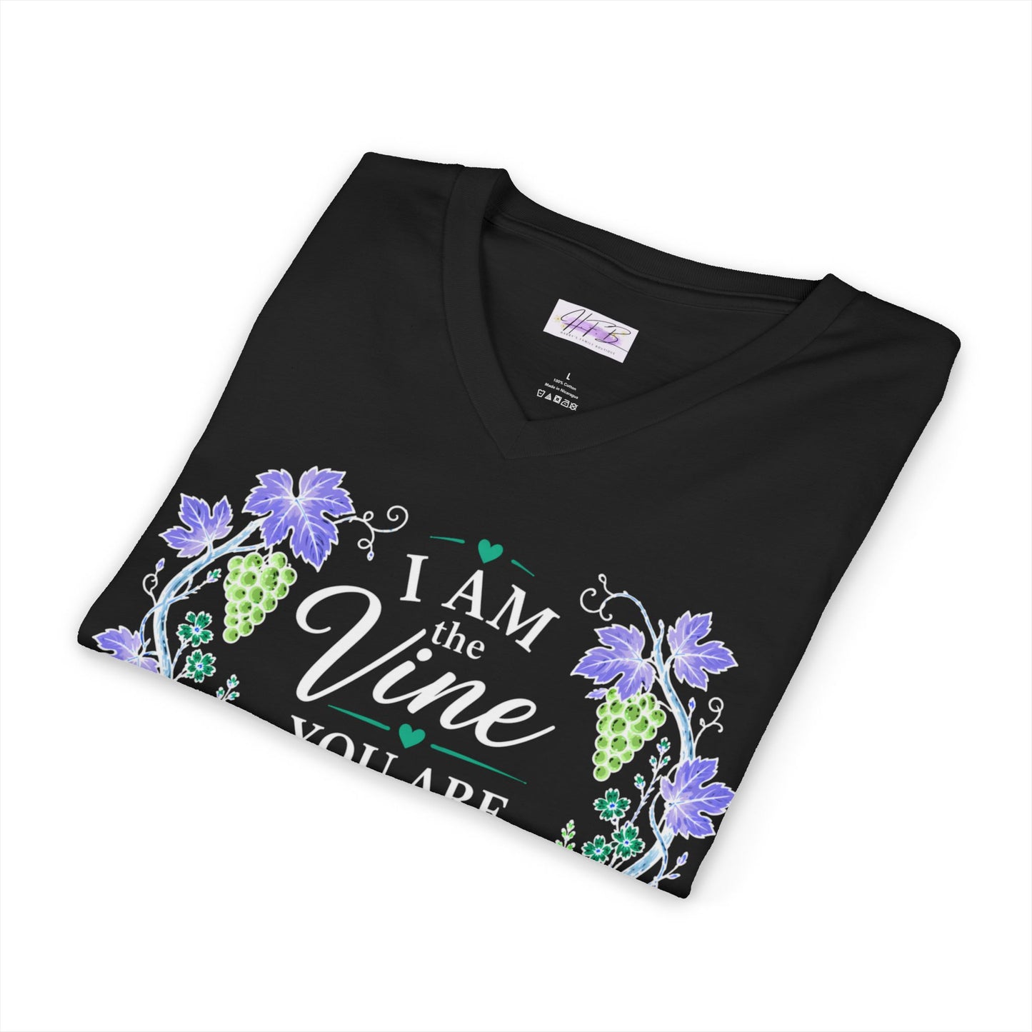 I Am the Vine You Are the Branches T-Shirt | Floral Vine Scripture Tee