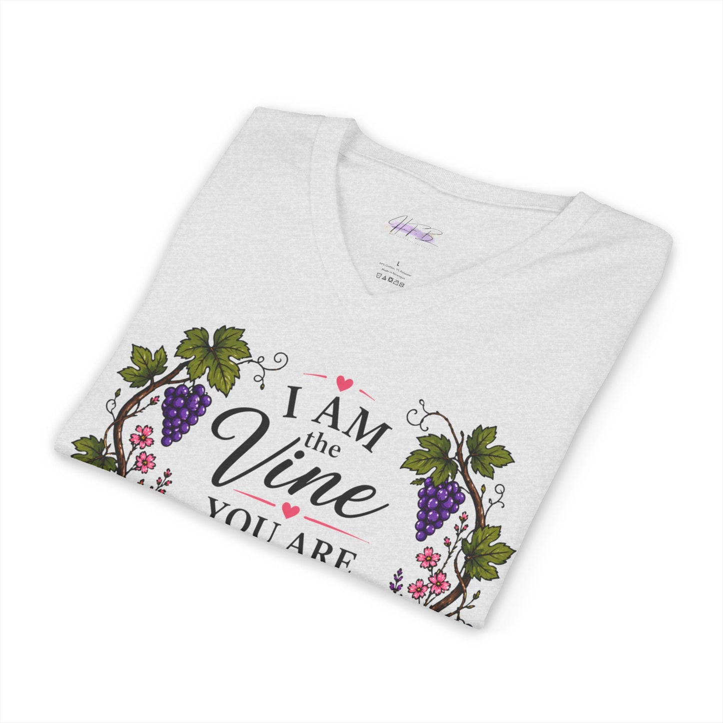 I Am the Vine You Are the Branches T-Shirt | Floral Vine Scripture Tee