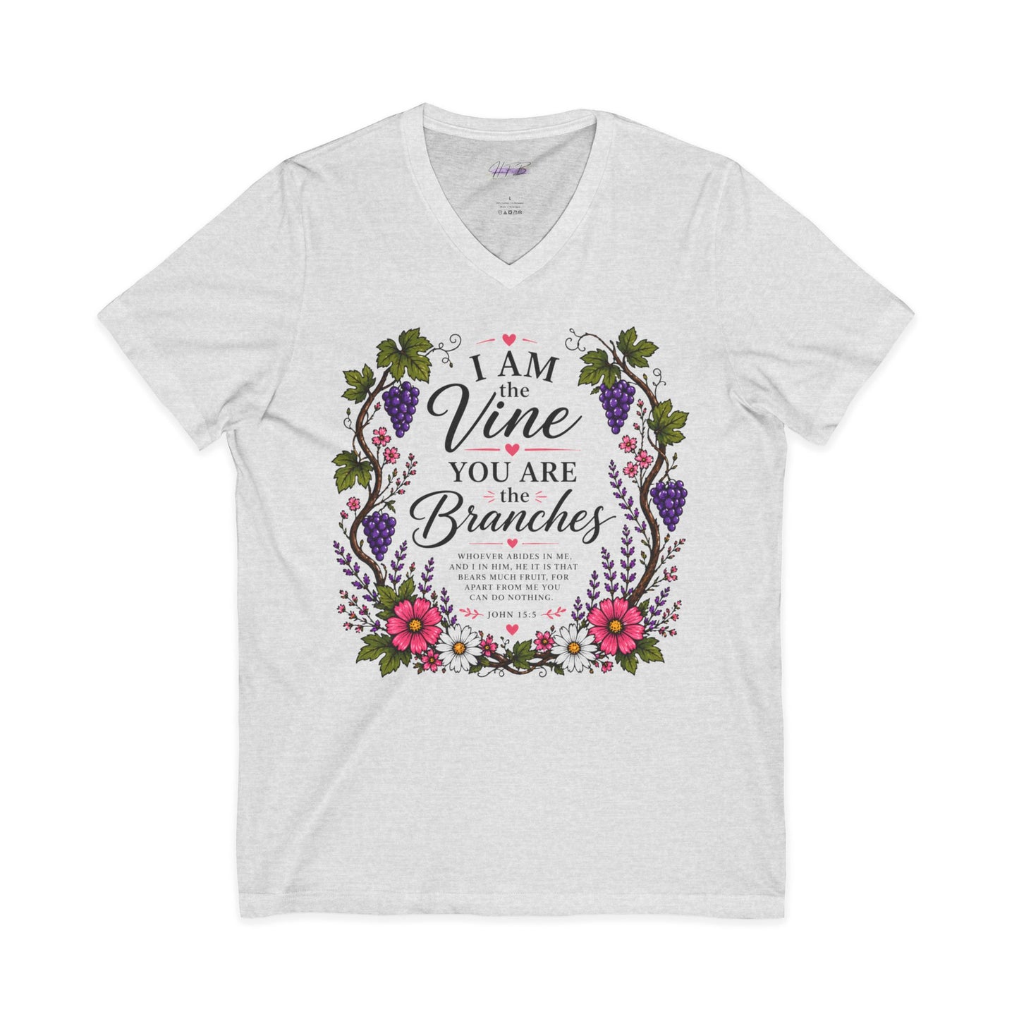 I Am the Vine You Are the Branches T-Shirt | Floral Vine Scripture Tee