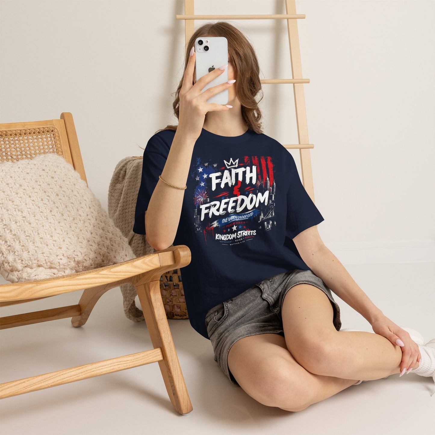 Faith & Freedom T-Shirt — Patriotic Christian Graphic Tee (Kingdom Streets)