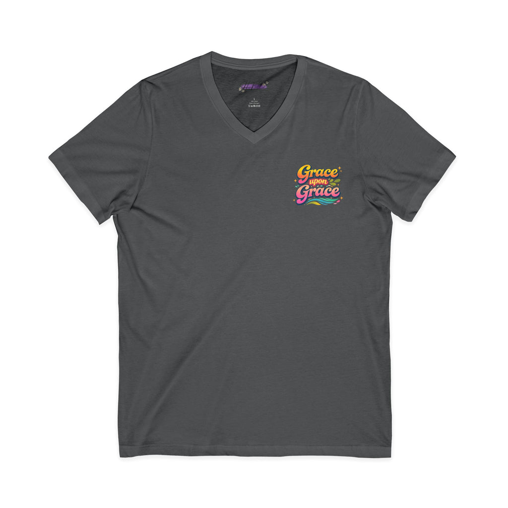 Grace Upon Grace tie dye graphic tee | V-neck T-Shirt