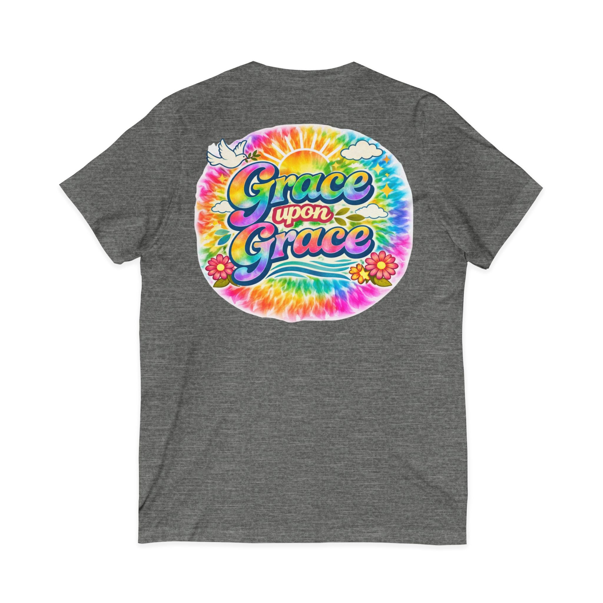 Grace Upon Grace tie dye graphic tee | V-neck T-Shirt