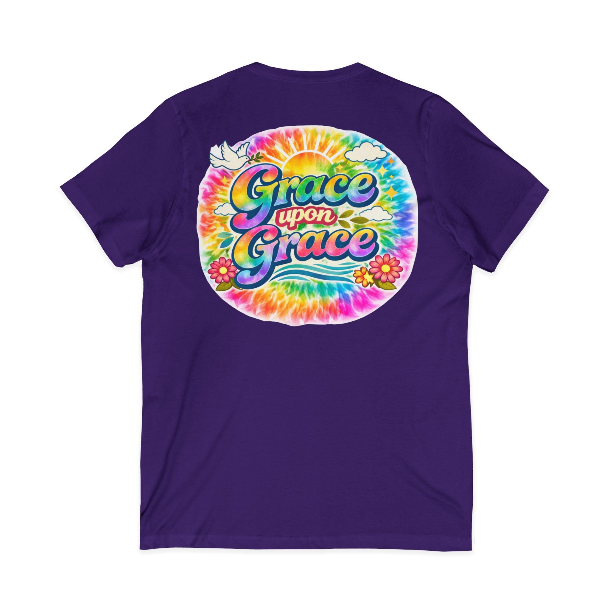 Grace Upon Grace tie dye graphic tee | V-neck T-Shirt