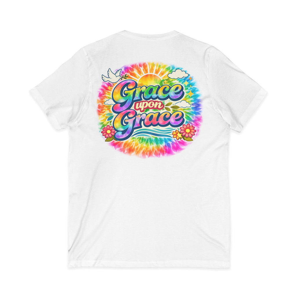 Grace Upon Grace tie dye graphic tee | V-neck T-Shirt