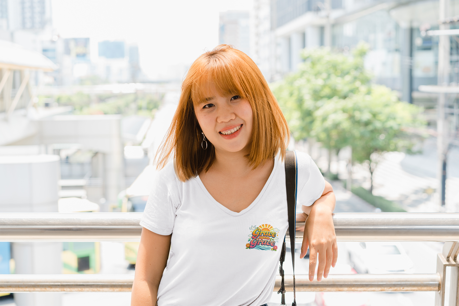 Grace Upon Grace tie dye graphic tee | V-neck T-Shirt