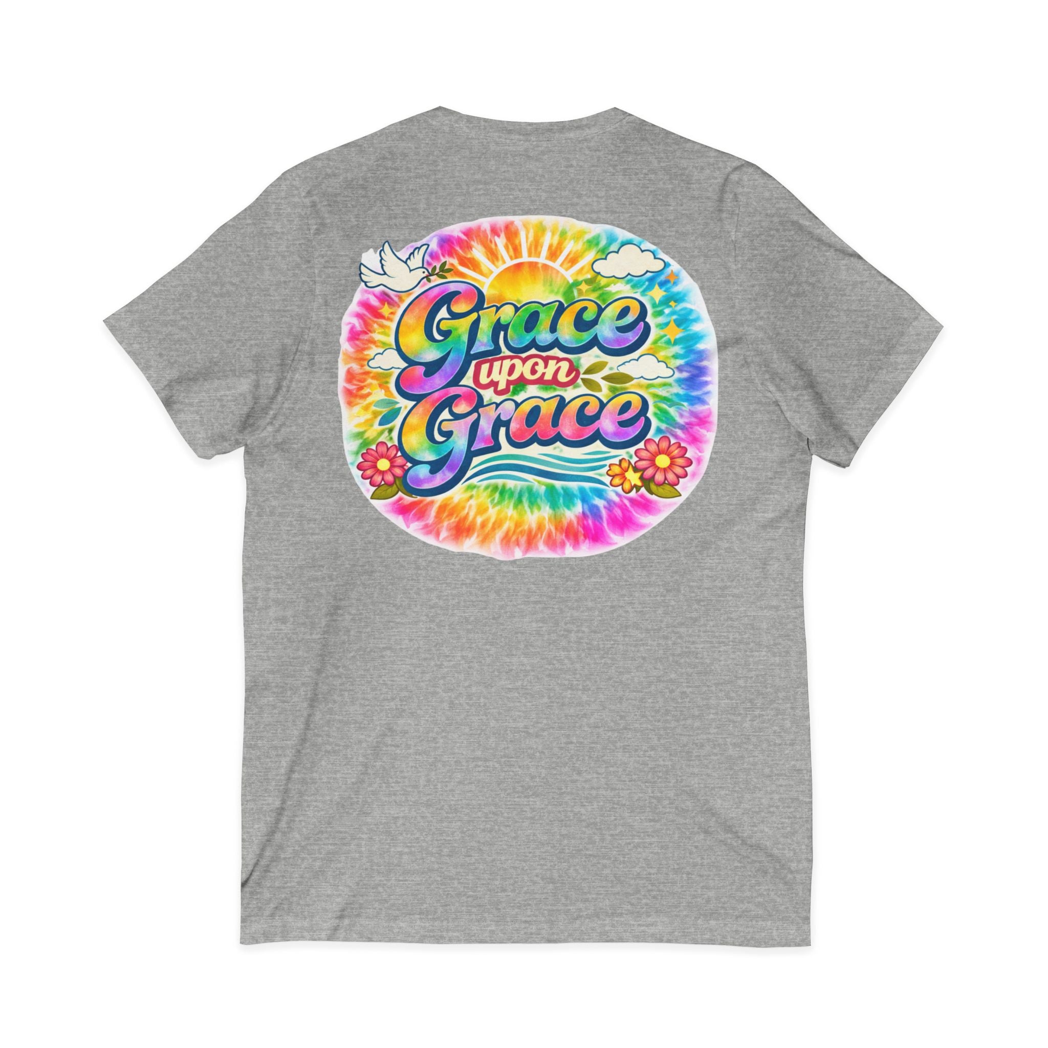 Grace Upon Grace tie dye graphic tee | V-neck T-Shirt