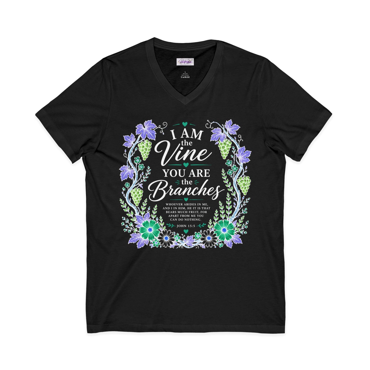 I Am the Vine You Are the Branches T-Shirt | Floral Vine Scripture Tee