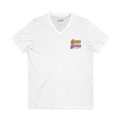 Grace Upon Grace tie dye graphic tee | V-neck T-Shirt