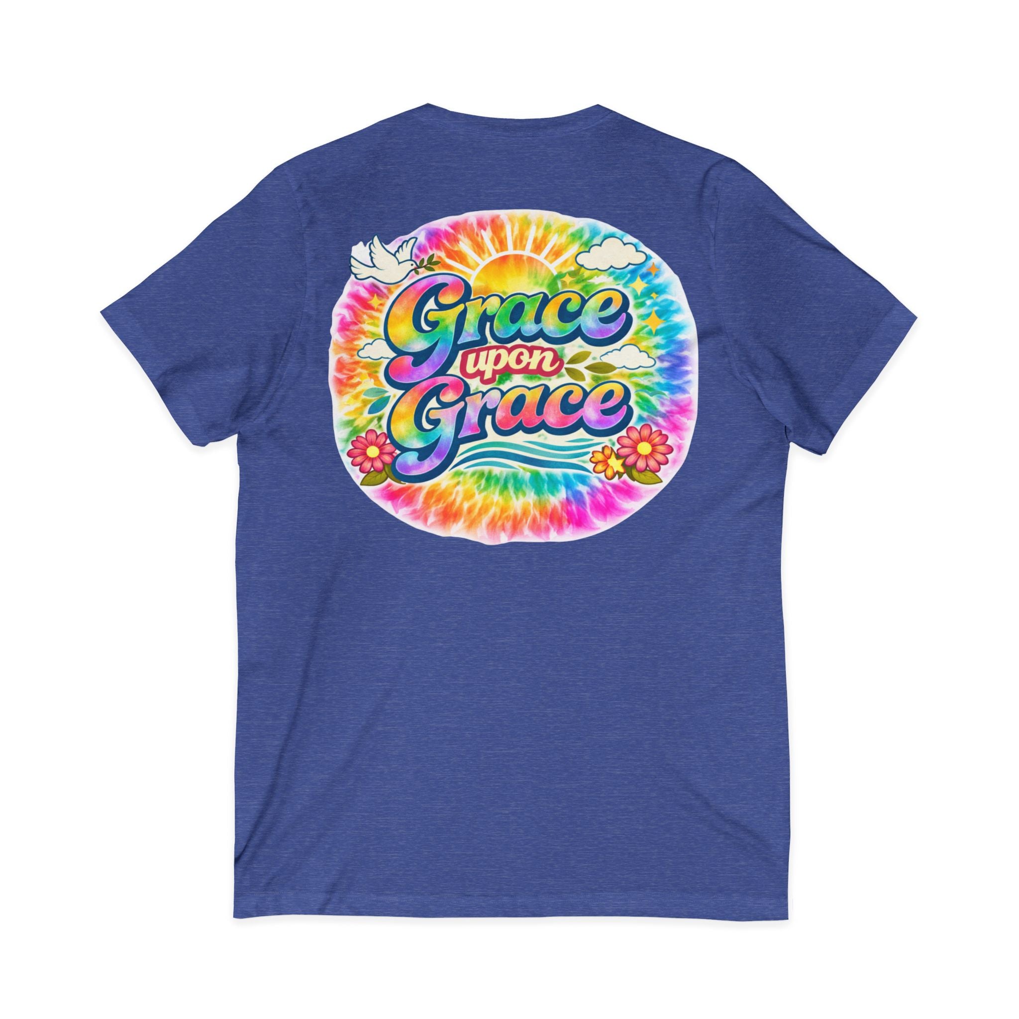 Grace Upon Grace tie dye graphic tee | V-neck T-Shirt