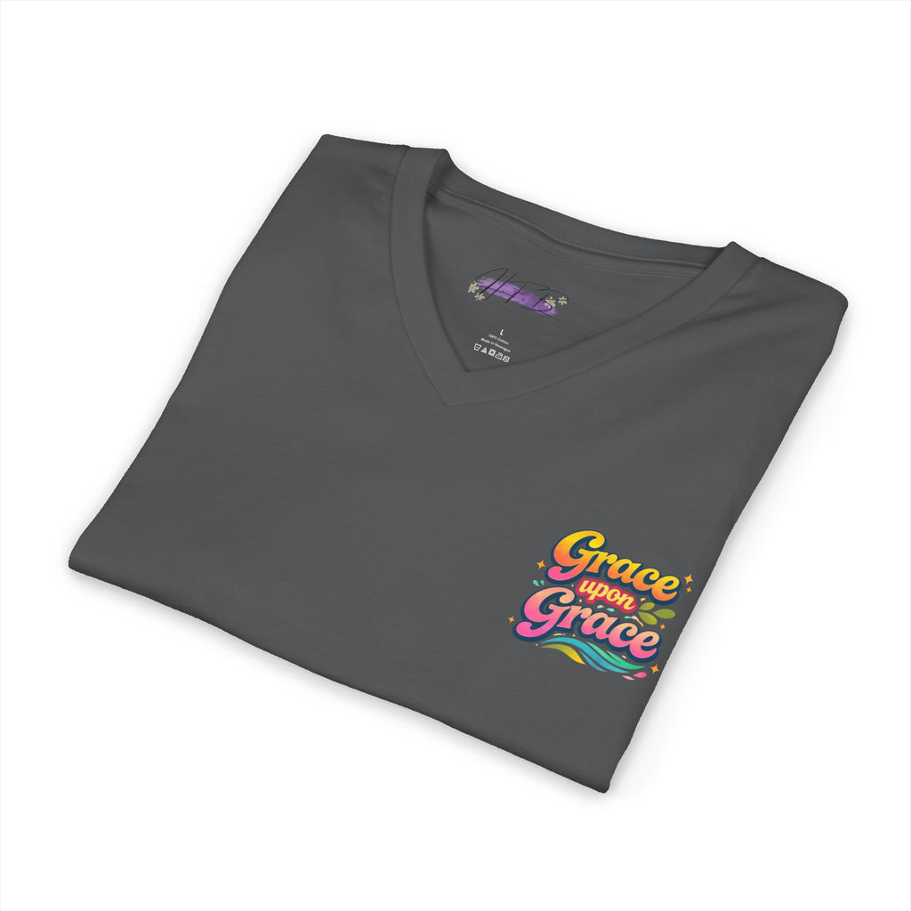 Grace Upon Grace tie dye graphic tee | V-neck T-Shirt