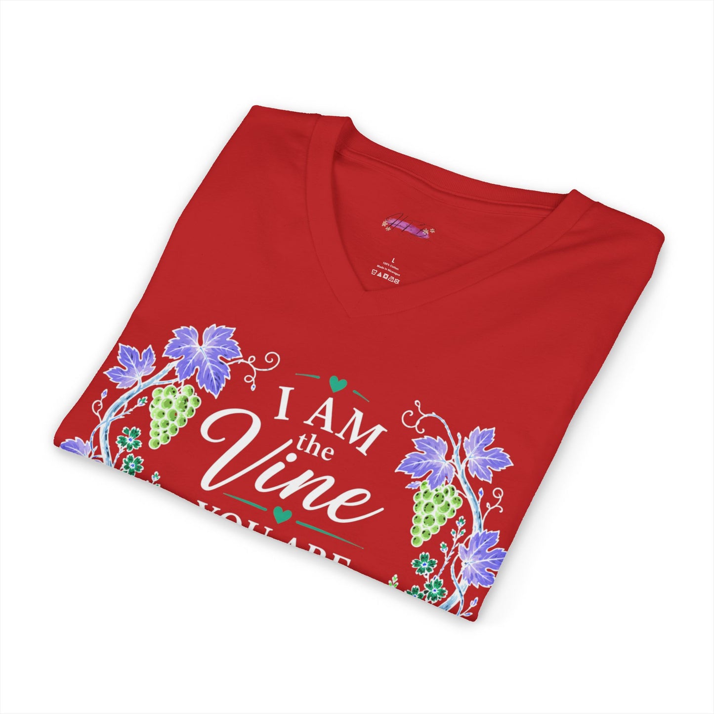 I Am the Vine You Are the Branches T-Shirt | Floral Vine Scripture Tee