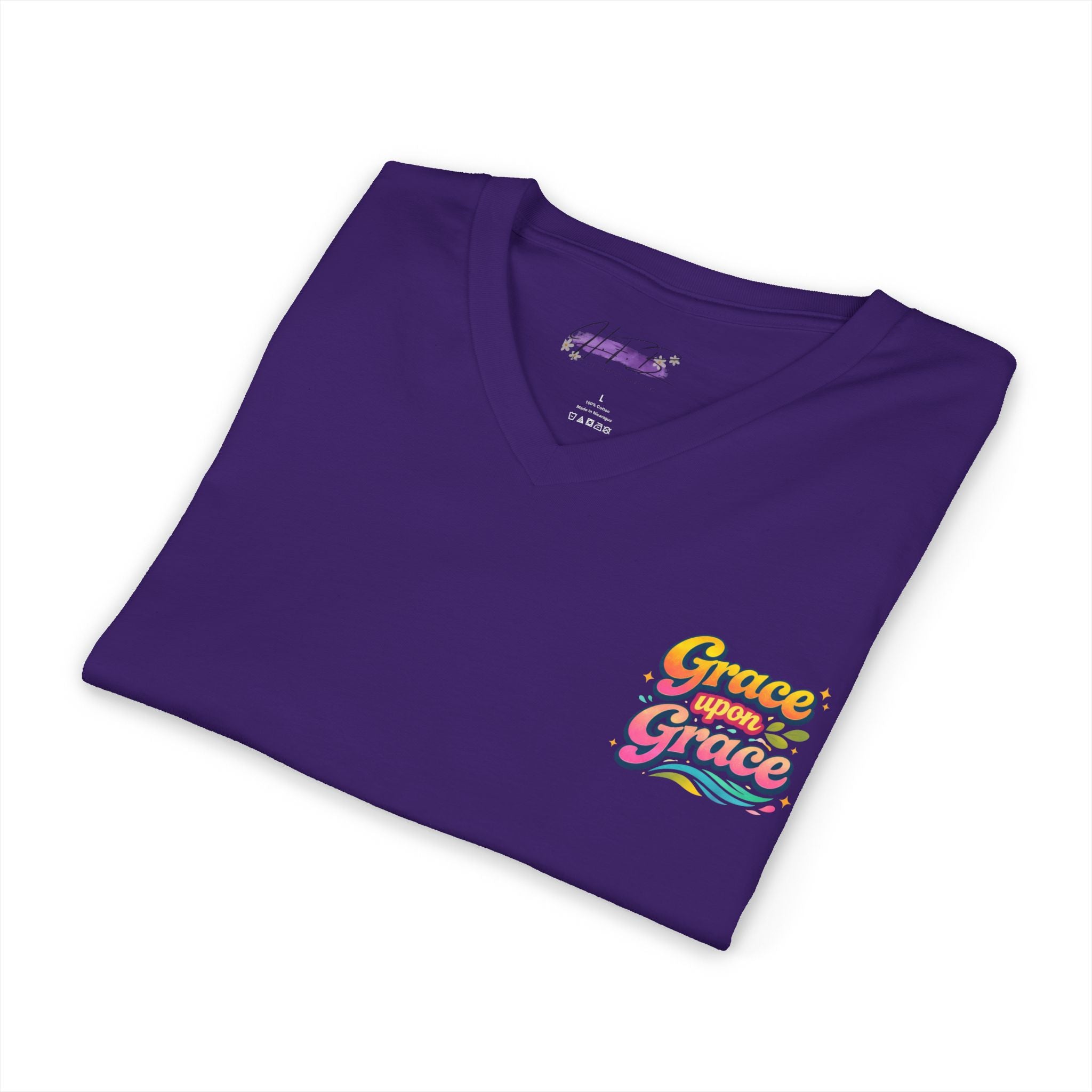 Grace Upon Grace tie dye graphic tee | V-neck T-Shirt