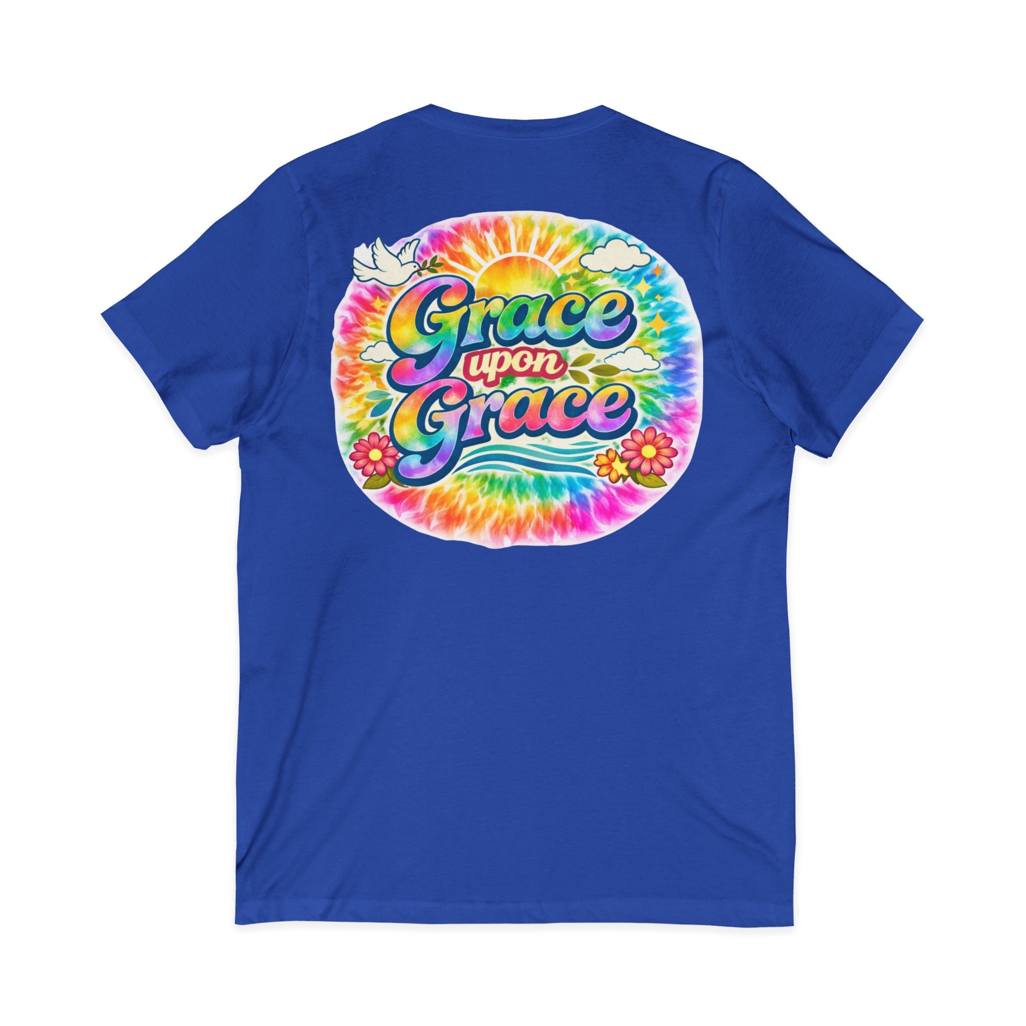 Grace Upon Grace tie dye graphic tee | V-neck T-Shirt