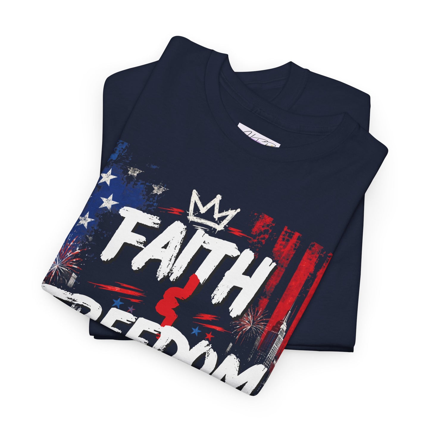 Faith & Freedom T-Shirt — Patriotic Christian Graphic Tee (Kingdom Streets)