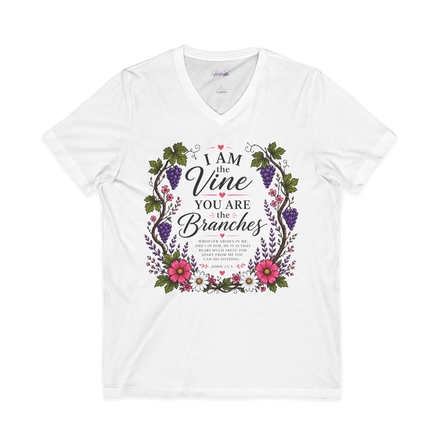 I Am the Vine You Are the Branches T-Shirt | Floral Vine Scripture Tee